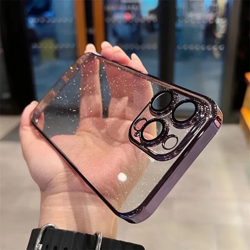 TPU+PC чехол с блестками на Apple iPhone 12 (6.1") – Purple. Фото 4 из 10