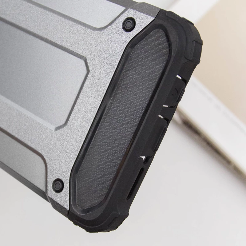 Противоударный чехол с усиленными углами Immortal для Xiaomi Redmi Note 8 Pro – Металл / Gun Metal. Фото 8 из 9