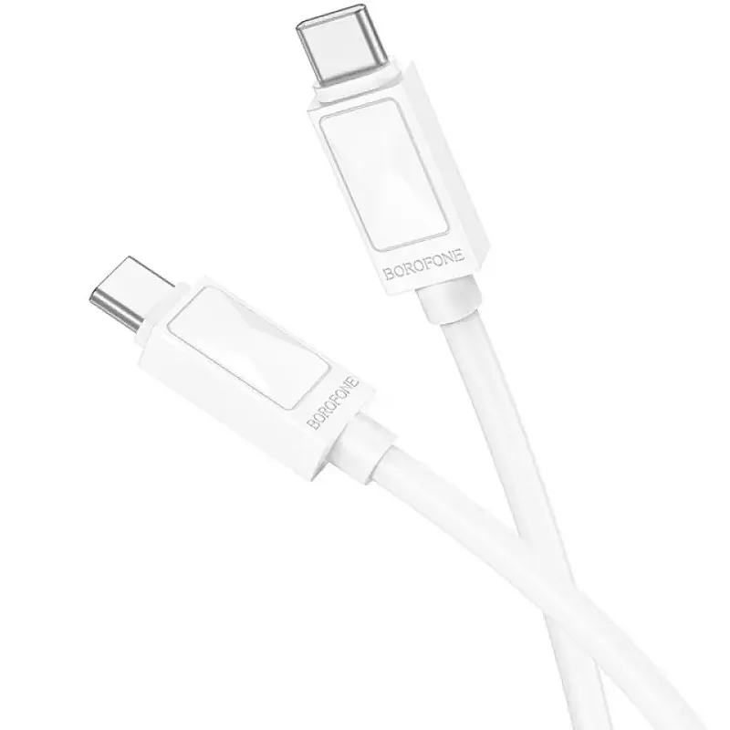 Дата кабель Borofone BX109 Type-C to Type-C 60W (1m) – White. Фото 3 из 4