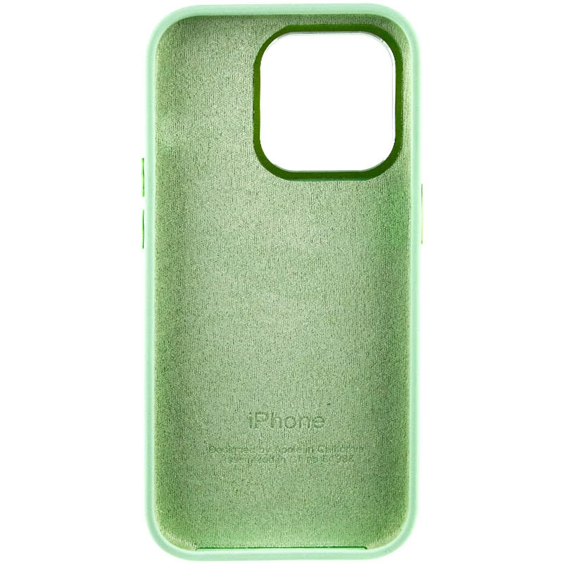 Чохол Silicone Case з металевими кнопками на Apple iPhone 13 Pro (6.1") – Зелений / Pistachio. Фото 5 з 9