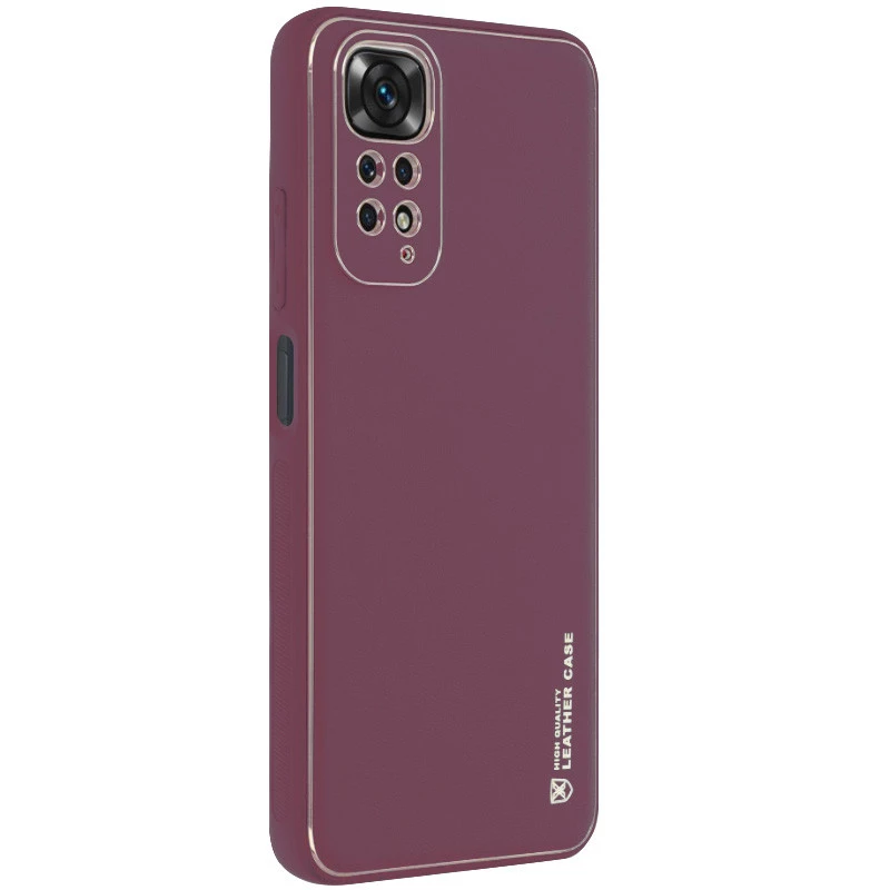 

Кожаный чехол Xshield для Xiaomi Redmi Note 11 (Global) / Note 11S (Бордовый / Plum Red), Бордовий / plum red