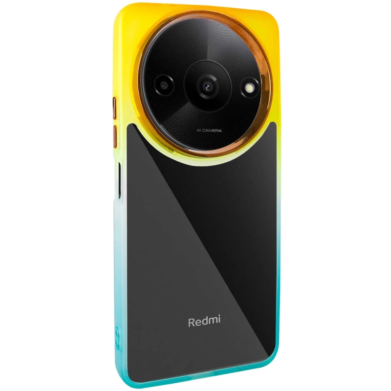 Силіконовий чохол фреш на Xiaomi Redmi A3 – Бірюзовий / Помаранчевий. Фото 2 з 9