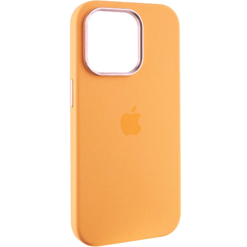 Чехол Silicone Case с металлическими кнопками для Apple iPhone 14 Pro Max (6.7") – Оранжевый / Marigold. Фото 2 из 9