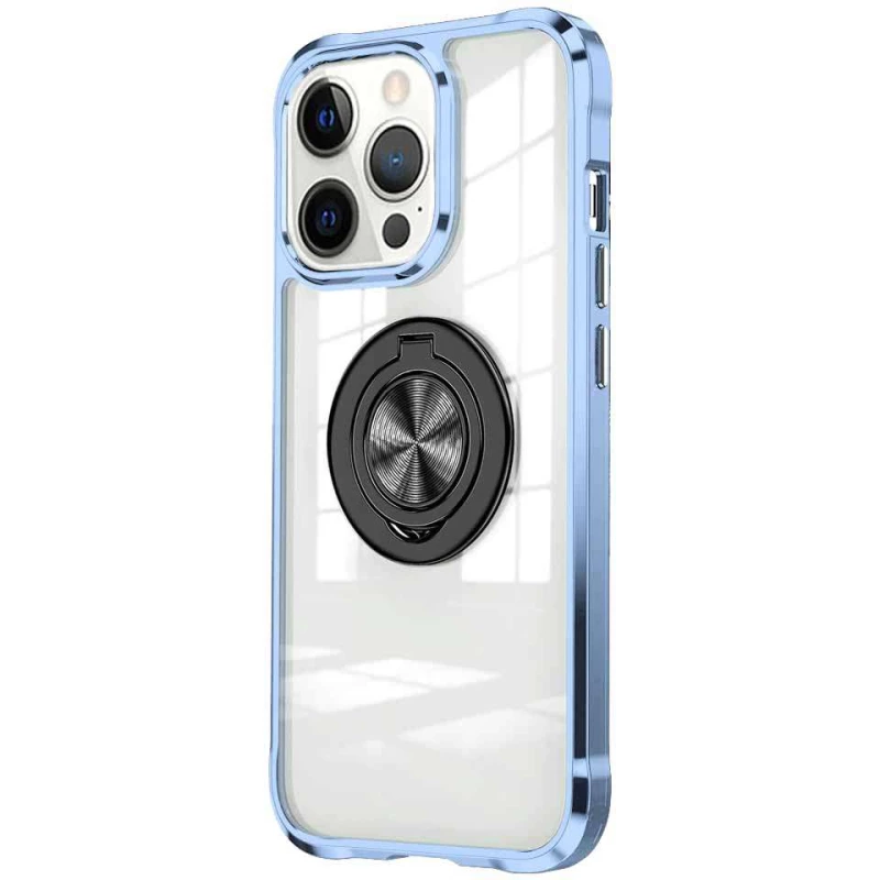 TPU+PC чохол Kickstand Color на Apple iPhone 14 Pro Max (6.7") – Синій / Чорний. Фото 5 з 10