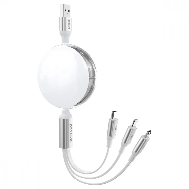 

Дата кабель Proove Triple Sync USB to 3in1 (1.2m) (White)