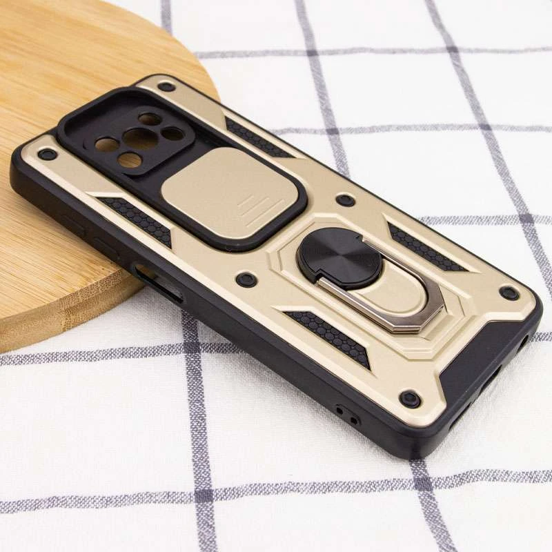 Ударопрочный чехол Serge Ring с защитой камеры для Xiaomi Poco X3 NFC / Poco X3 Pro – Золотой. Фото 4 из 5