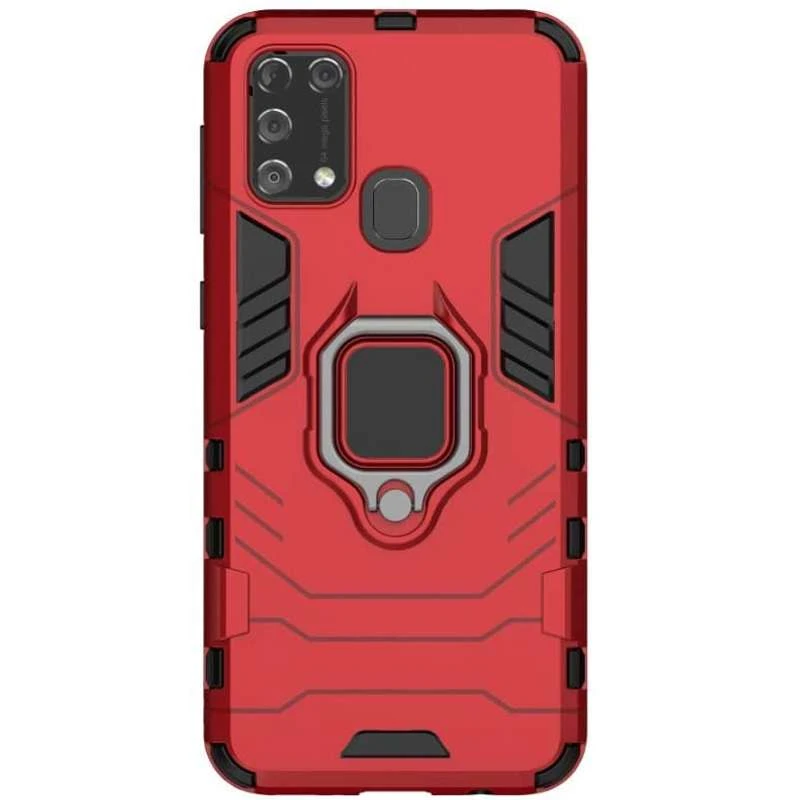 Противоударный чехол Transformer с кольцом для Samsung Galaxy M30s / M21 – Красный / Dante Red. Фото 6 из 6