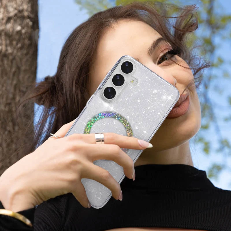 Чохол з блискітками та MagFit на Samsung Galaxy S26+ – Clear. Фото 2 з 3