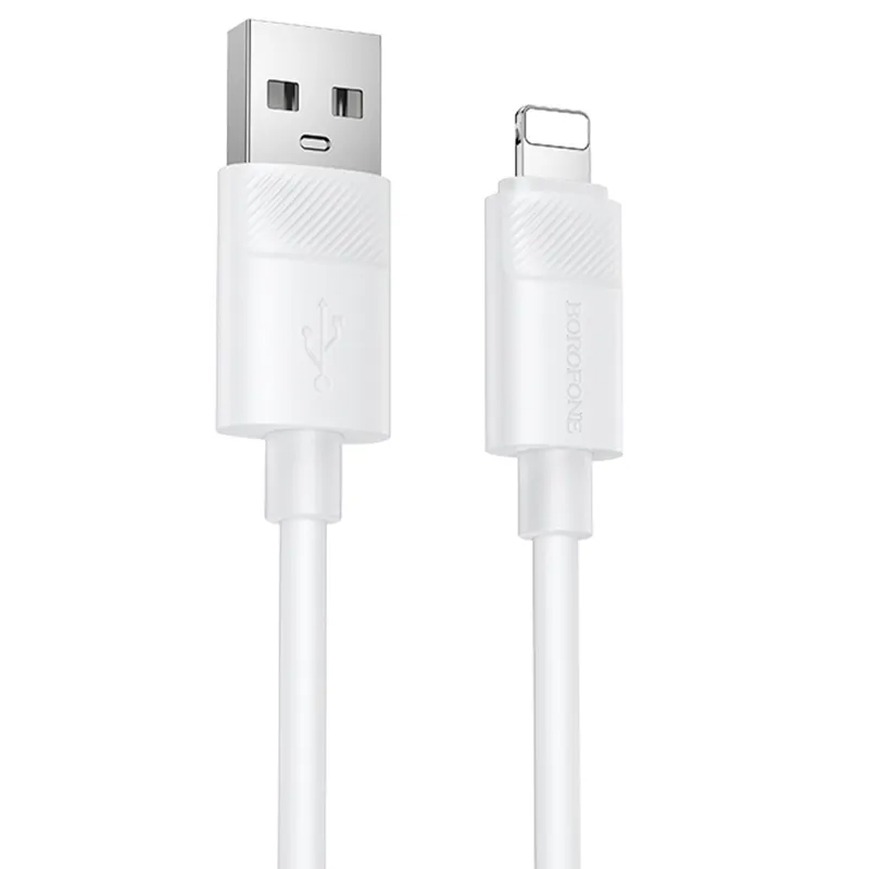 Дата кабель Borofone BX123 Leya USB to Lightning 12W (1m) – White. Фото 1 з 4