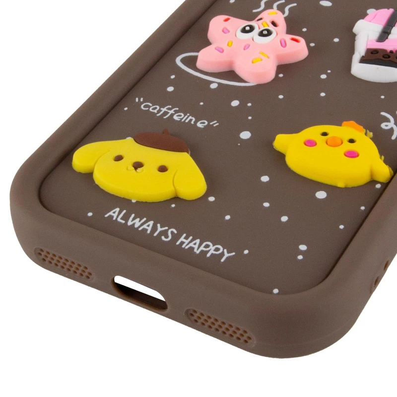 Силиконовый чехол Funny Toys with Ears для Apple iPhone 15 (6.1") – Brown. Фото 6 из 6