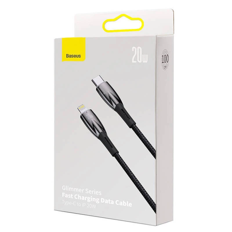 Дата кабель Baseus Glimmer Series Fast Charging Data Cable Type-C to Lightning 20W 1m (CADH00000) – Black. Фото 6 из 7