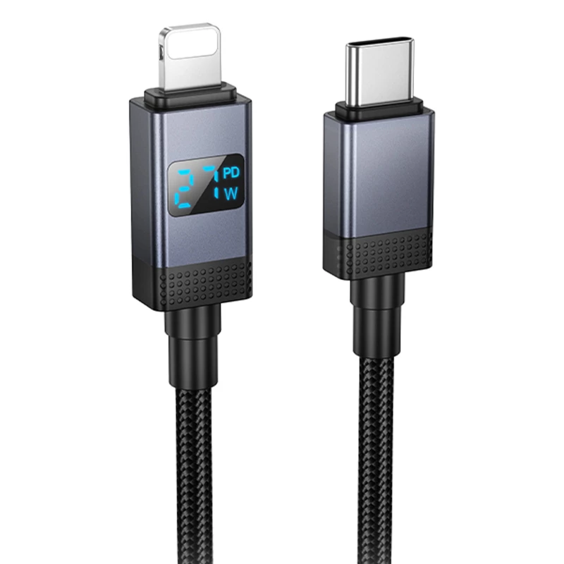 Дата кабель Hoco X118 Generous with display Type-C to Lightning 27W (1m) фото 1 из 1