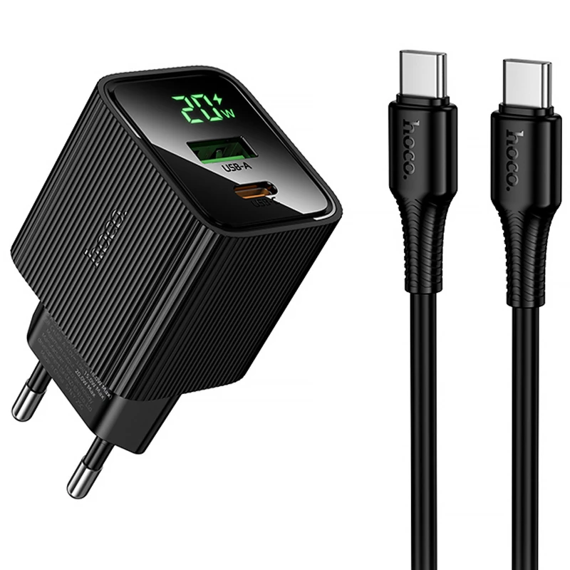 МЗП Hoco CS83A Excellent with digital display PD20W+QC3.0 (1USB-A/1C) + кабель Type-C to Type-C фото 1 з 1