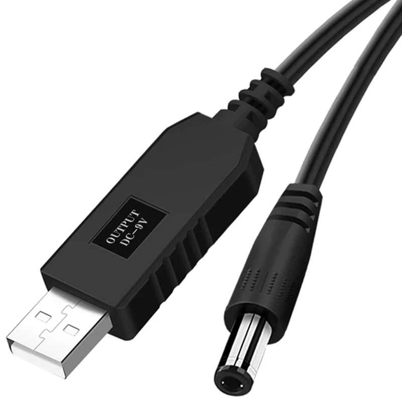 

Кабель для живлення роутера/модему USB-DC 9V (з перетворювачем) (Чорний)