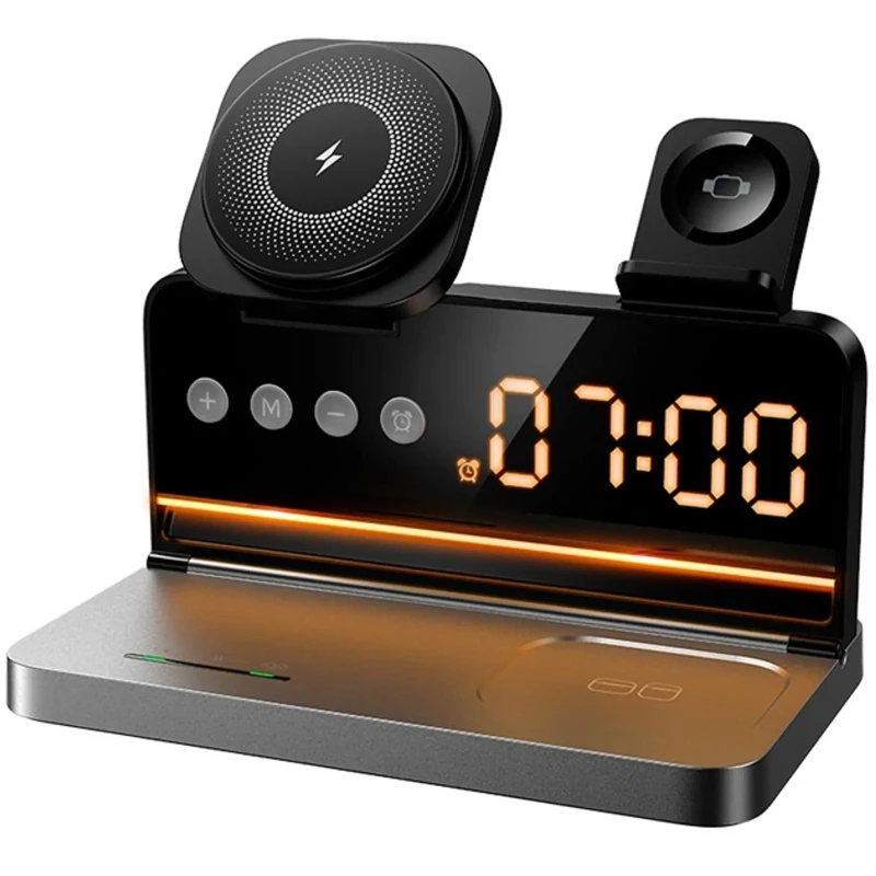 БЗП Hoco DWQ03 North 4in1 with alarm clock – Black. Фото 1 з 6