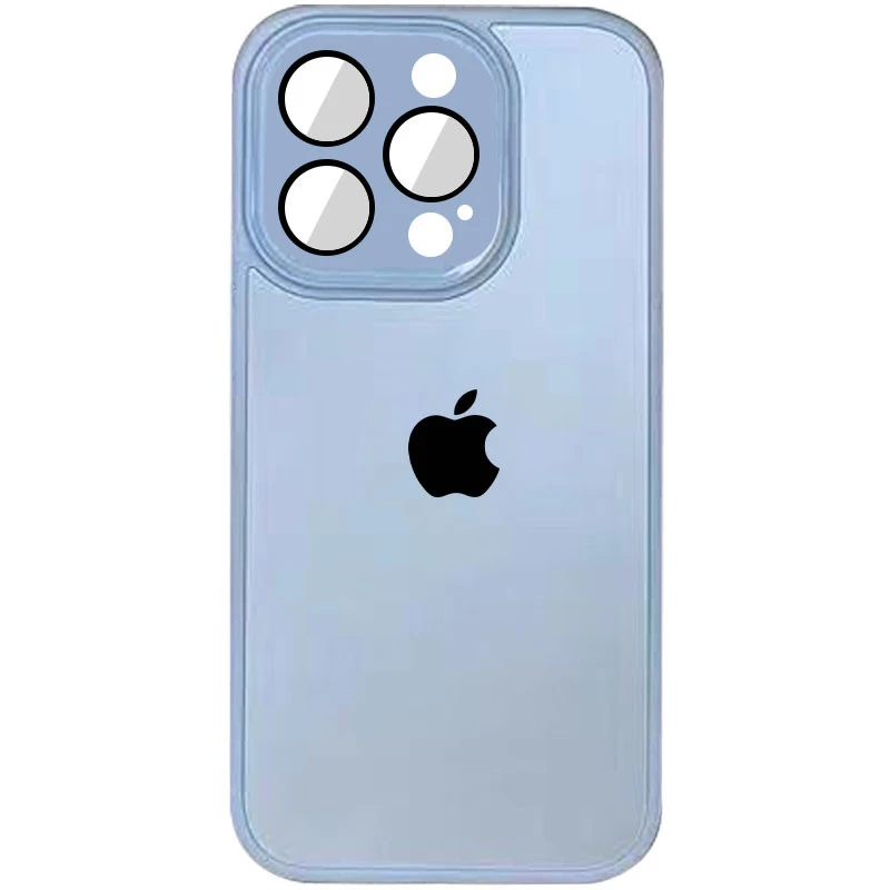 

Силіконовий сапфіровий чохол з скляною поверхнею на Apple iPhone 12 Pro Max (6.7") (Блакитний / Blue)