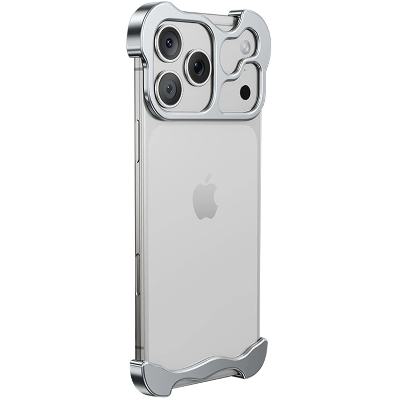 Чехол Minimalist Metal Bumper для Apple iPhone 17 Pro (6.3") – silver. Фото 1 из 2