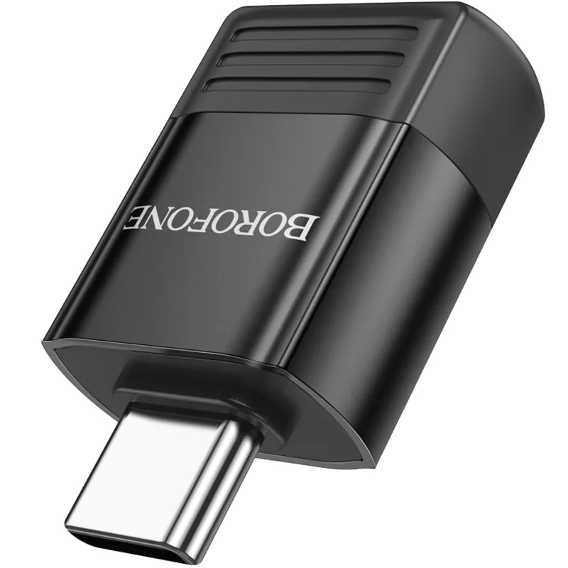 Перехідник Borofone BV18 Type-C male to USB female 3.0 – Black. Фото 2 з 4