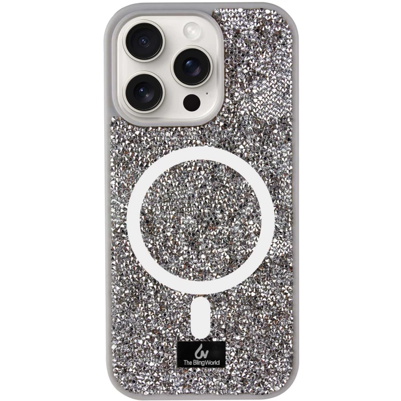 TPU чохол Bling World with MagSafe для Apple iPhone 16 Pro – Grey. Фото 1 з 1