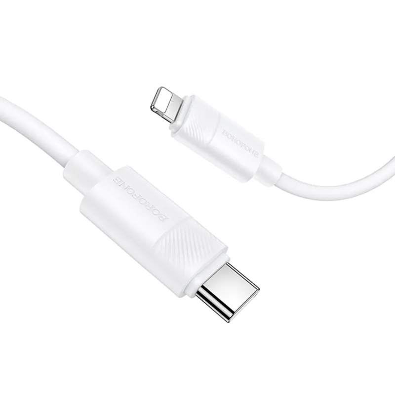 Дата кабель Borofone BX123 Leya Type-C to Lightning 30W (1m) – White. Фото 4 з 4