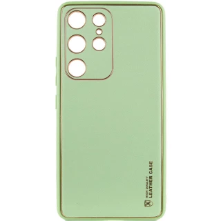Кожаный чехол Xshield для Samsung Galaxy S24 Ultra — Зеленый / Pistachio