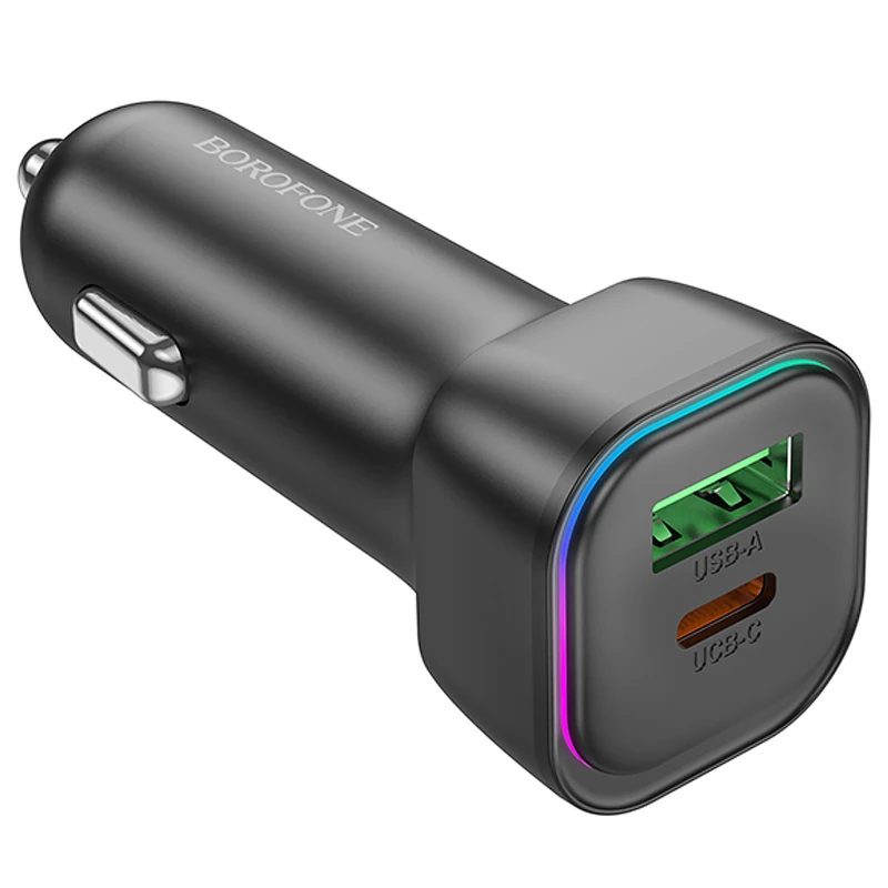 АЗП Borofone BZ28A Trophie PD30W+QC3.0 (1USB-A/1C) – Black. Фото 3 з 5