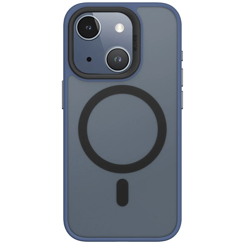 TPU+PC чохол Blueo Skin Friendly Frosted with MagSafe для Apple iPhone 15 (6.1") – Синій / Blue. Фото 1 з 8
