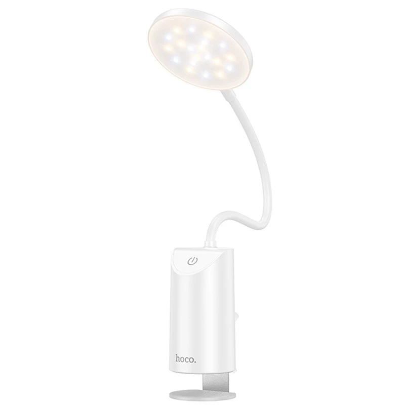 Настільна LED лампа Hoco HX10 Clip table lamp (1200mAh) – White. Фото 7 з 8