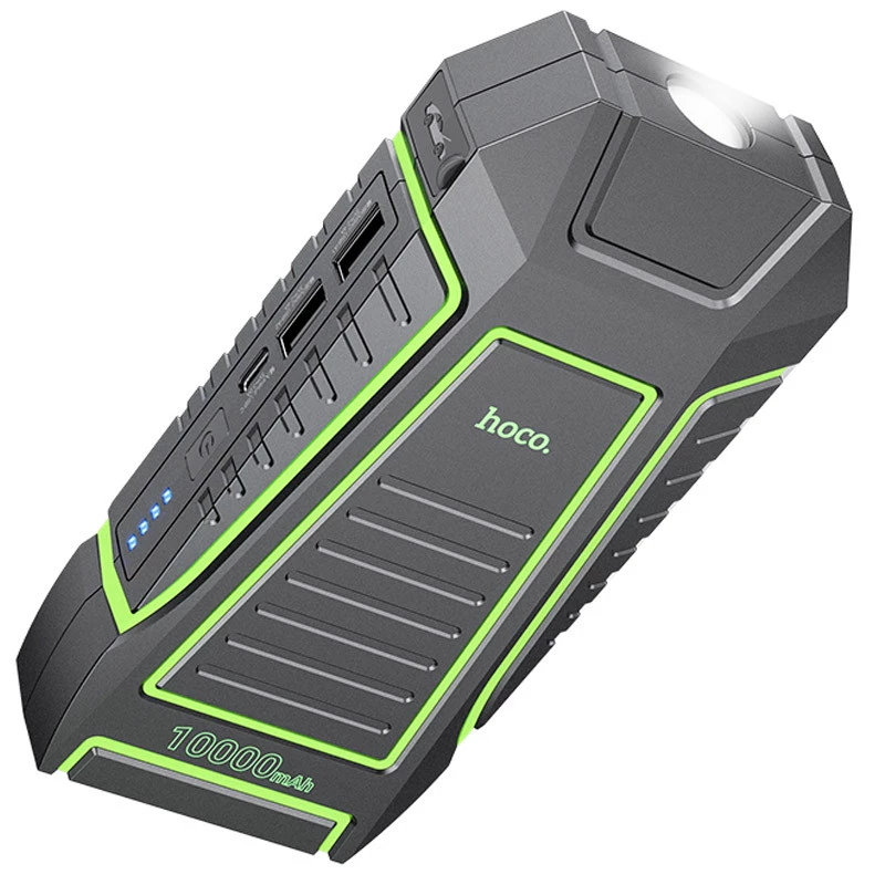 Пусковое пристрій (бустер) для автомобіля Hoco QS1 Spring Car Jump Starter 10000 mAh – Black. Фото 2 з 8