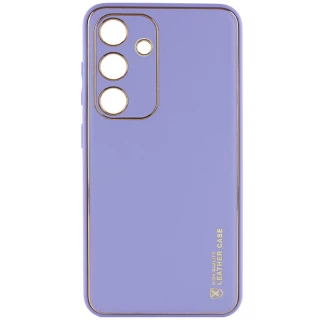 Кожаный чехол Xshield для Samsung Galaxy S24+ — Сиреневый / Dasheen