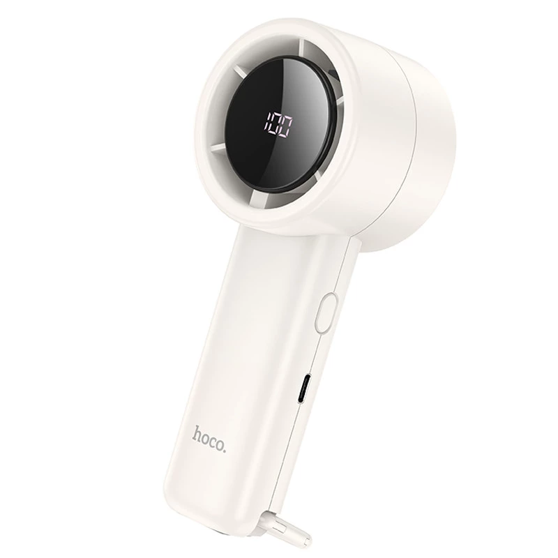 Портативний вентилятор Hoco HX63 Fashion high-speed handheld fan 2000 mAh – White. Фото 1 з 8