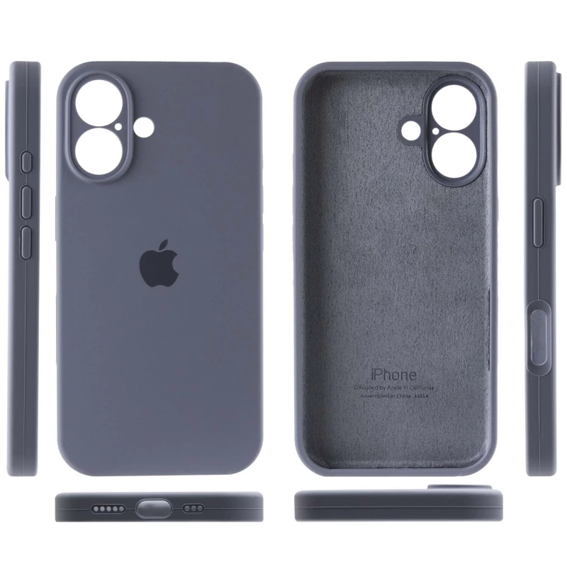Чохол Silicone Case з захистом камери на Apple iPhone 16 Plus – Сірий / Lavender Gray. Фото 4 з 8