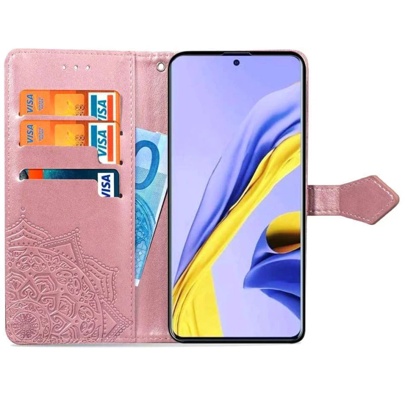 Кожаный чехол-книжка Art Case с визитницей для Samsung Galaxy A71 – Розовый. Фото 4 из 6
