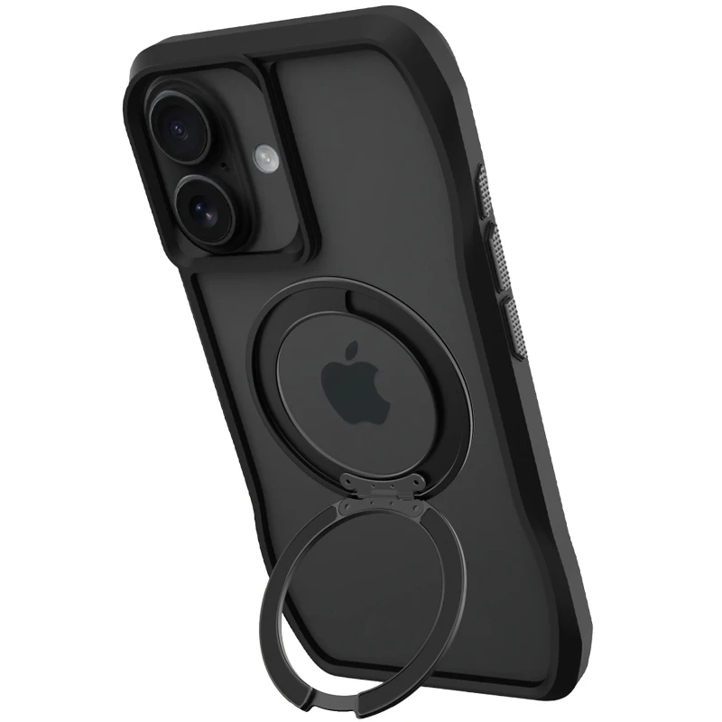 TPU+PC чохол Space Octagon MagSafe with aluminium ring для Apple iPhone 17 (6.3") – Black. Фото 5 з 6