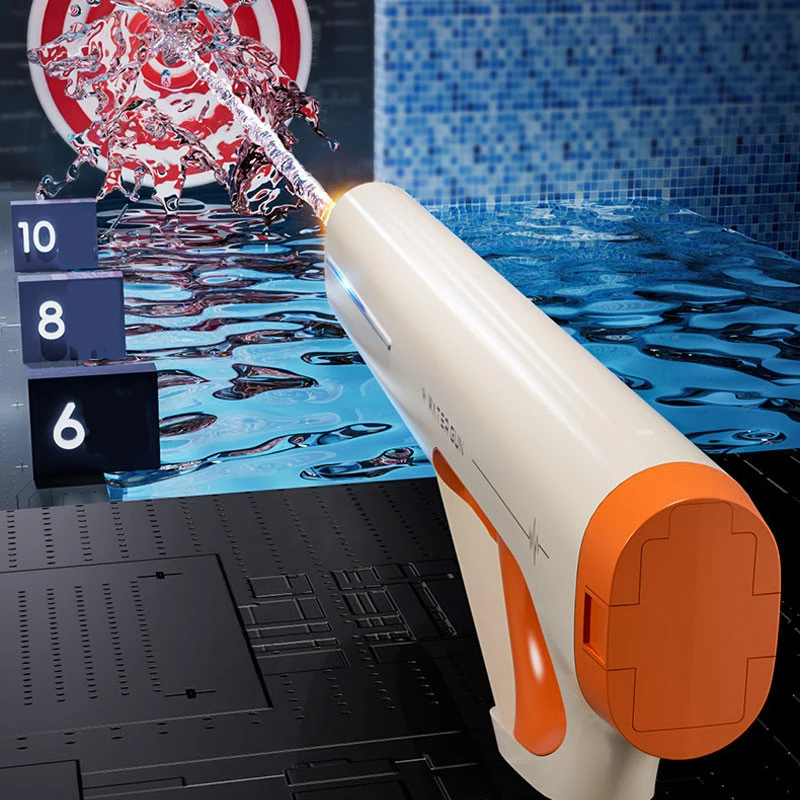 Водный аккумуляторный автомат Water Gun 185-66 (400ml) with lithium battery – White / Orange. Фото 3 из 5