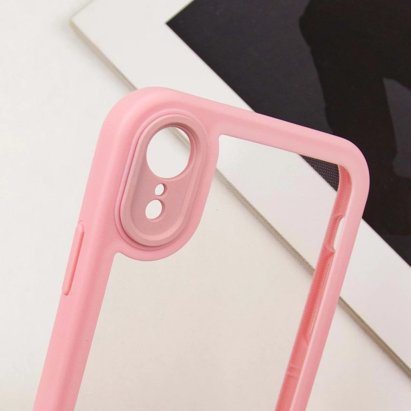 Прозорий силіконовий чохол з кольоровою на окантовкою на Apple iPhone XR (6.1") – Pink. Фото 5 з 9