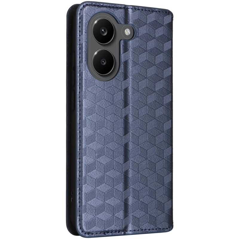Кожаный чехол-книжка Rhombus Book для Xiaomi POCO X8 Pro – Blue. Фото 2 из 7