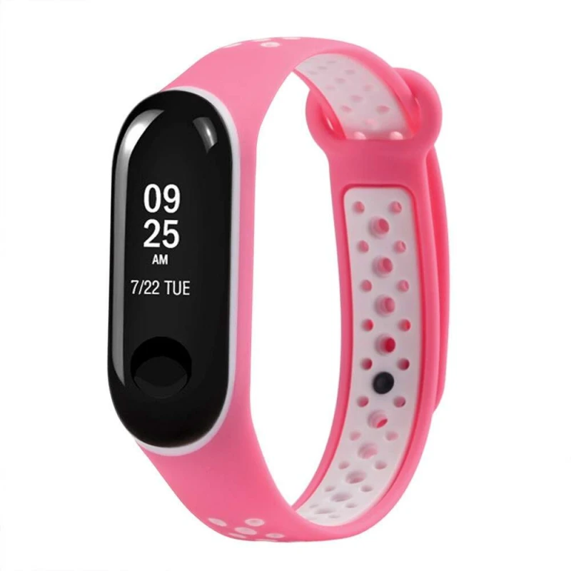 Ремешок Sport для Xiaomi Mi Band 3/4 – Розовый / Белый. Фото 2 из 4