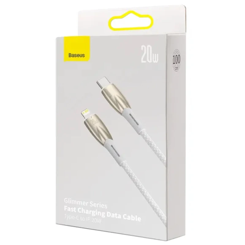 Дата кабель Baseus Glimmer Series Fast Charging Data Cable Type-C to Lightning 20W 1m (CADH00000) – White. Фото 5 из 5