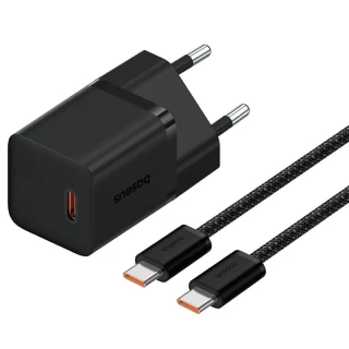 МЗП Baseus GaN5 Fast Charger (mini) 30W (1USB-C) + кабель Type-C to Type-C (P10110902) фото 1 з 7
