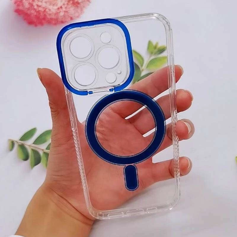 TPU чохол з кольоровою окантовкою камери з MagSafe на Apple iPhone 14 Pro Max (6.7") – Синій. Фото 3 з 3