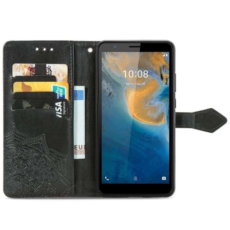 Шкіряний чохол-книжка Art Case з візитницею для ZTE Blade A31 – Чорний. Фото 3 з 5