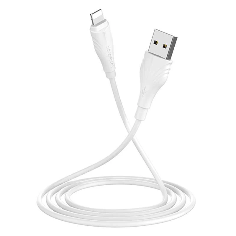 Дата кабель Borofone BX18 Optimal USB to Lightning (2m) – Белый. Фото 5 из 6