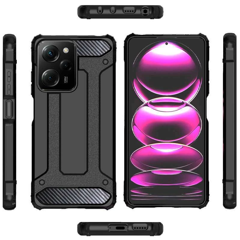 Протиударний чохол з посиленими кутами Immortal на Xiaomi Poco X5 Pro 5G – Чорний. Фото 3 з 4