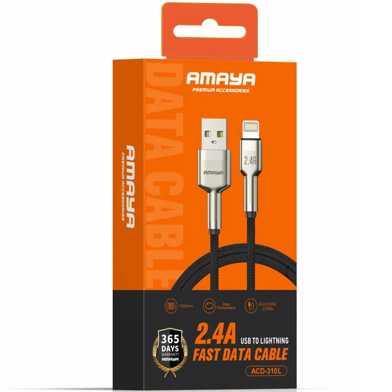 Дата кабель Amaya 310L USB to Lightning 2.4A (1m) – Brown. Фото 2 з 2