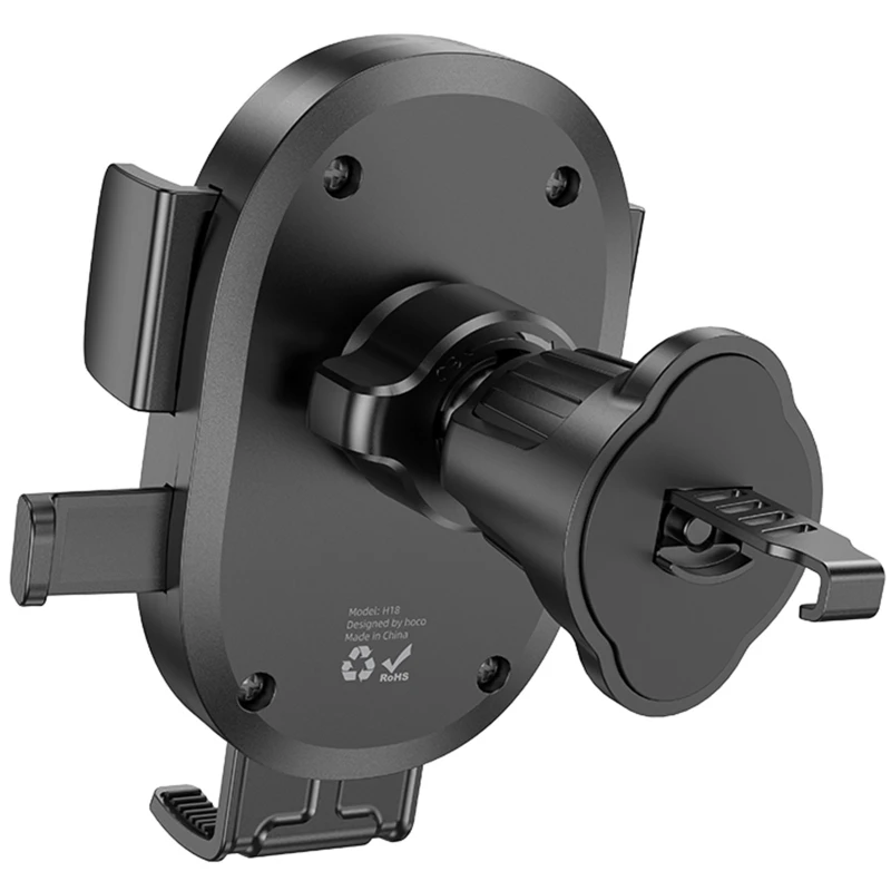 Автотримач Hoco H18 Mighty one-button (air outlet) – Black. Фото 4 з 7