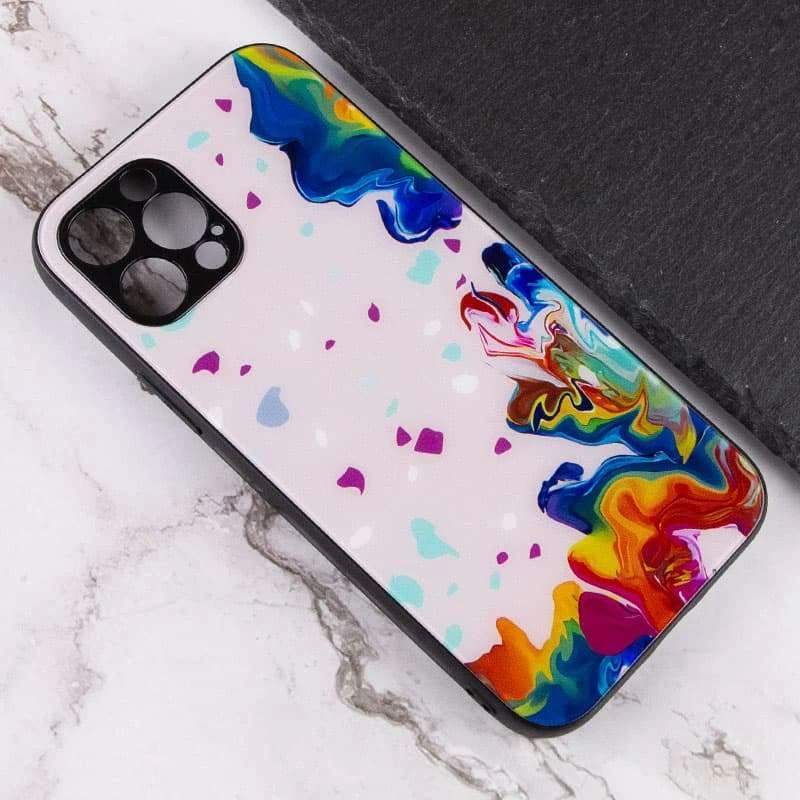 Стеклянный чехол Diversity для Apple iPhone 12 Pro (6.1") – Stains multicolored. Фото 3 из 4