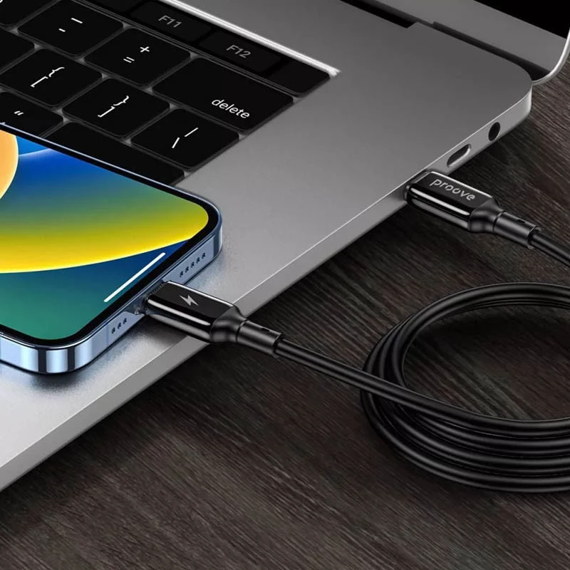 Дата кабель Proove Flex Metal Type-C to Type-C 60W (1m) – Black. Фото 3 з 4