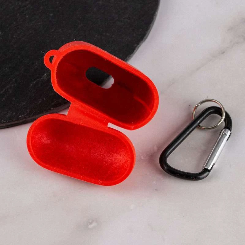 Силіконовий футляр з мікрофіброю для навушників Airpods 1/2 – Червоний / Red. Фото 4 з 5