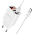 МЗП Borofone BA58A with digital display 2.4A (2USB-A) + кабель USB to Type-C – White. Фото 3 з 6